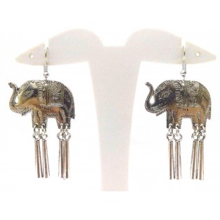 Silver Oxidized Earring Jhumka Jhumki Ethnic Boho Drop Dangle Long Jewelry E73